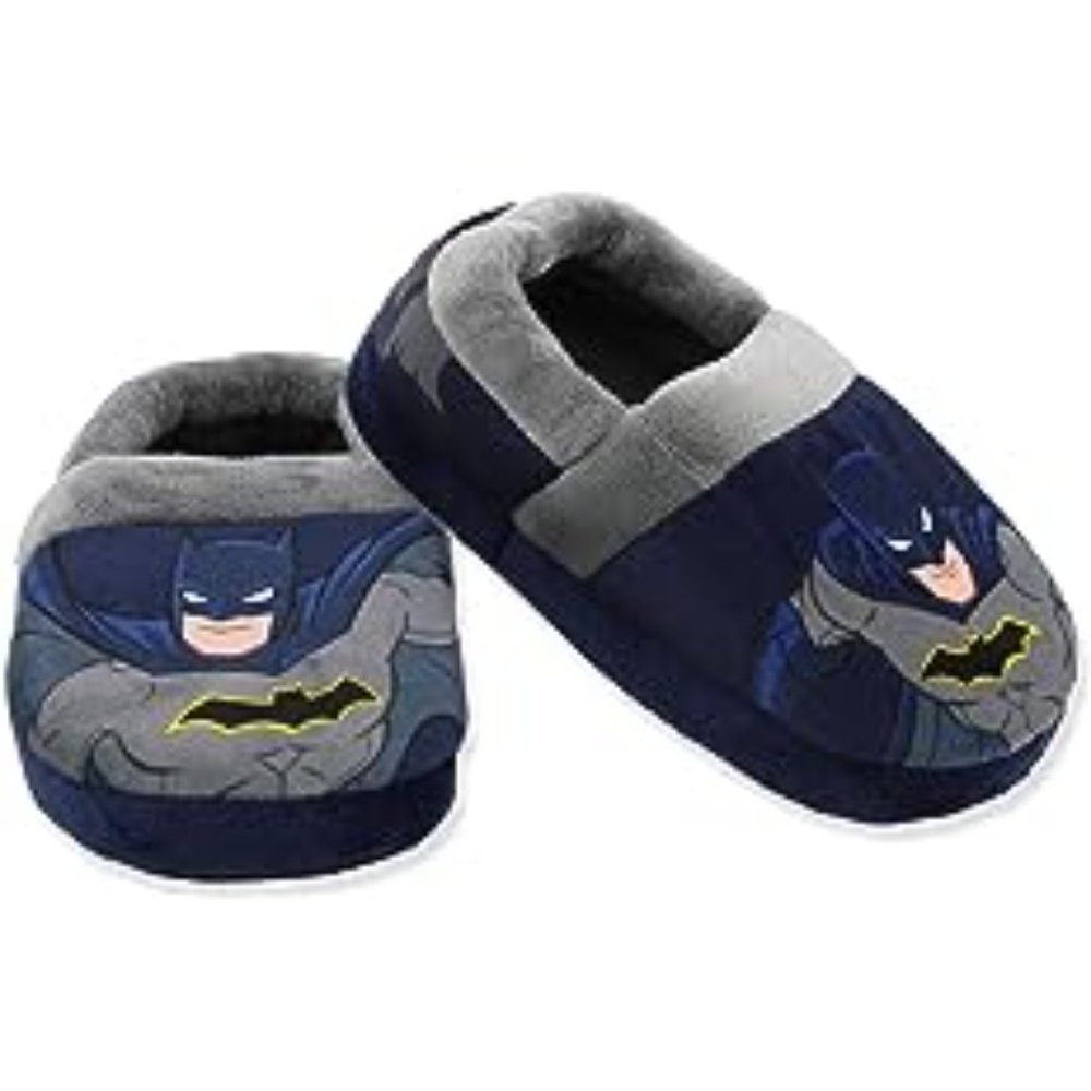 DC Comics Batman Superhero Toddler Boys Plush Aline Slippers, NWT
